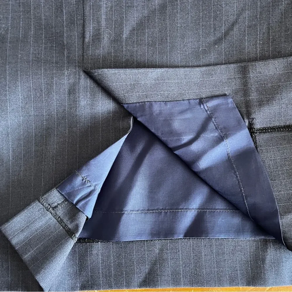 Moi-Même Navy Blue Pinstripes Lined Pencil Skirt size 4